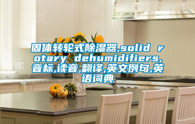 固體轉(zhuǎn)輪式除濕器,solid rotary dehumidifiers,音標(biāo),讀音,翻譯,英文例句,英語詞典